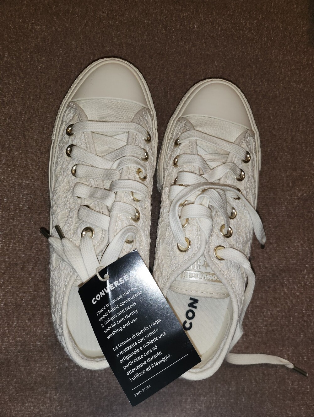 Converse Women’s Low Top Lace Sneakers in Cream - Picture 2 of 6